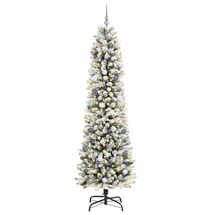 Konstgjord julgran Vit 240 cm PVC och Metall och Plast