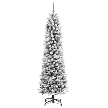 Konstgjord julgran Vit 240 cm PVC och Metall och Plast