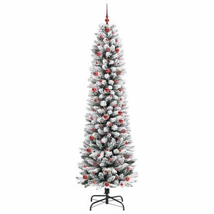 Konstgjord julgran Vit 240 cm PVC och Metall och Plast
