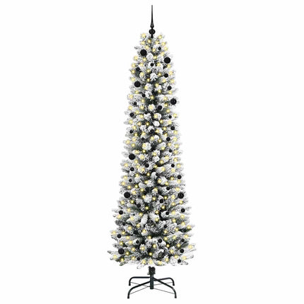 Konstgjord julgran Vit 240 cm PVC och Metall och Plast