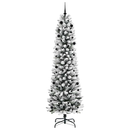 Konstgjord julgran Vit 240 cm PVC och Metall och Plast