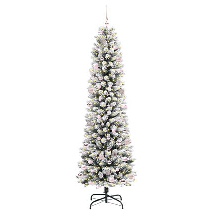 Konstgjord julgran Vit 240 cm PVC och Metall och Plast