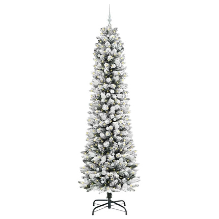 Konstgjord julgran Vit 240 cm PVC och Metall och Plast