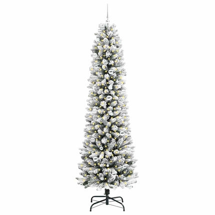 Konstgjord julgran Vit 240 cm PVC och Metall och Plast