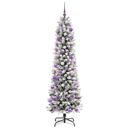Konstgjord julgran Vit 240 cm PVC och Metall och Plast