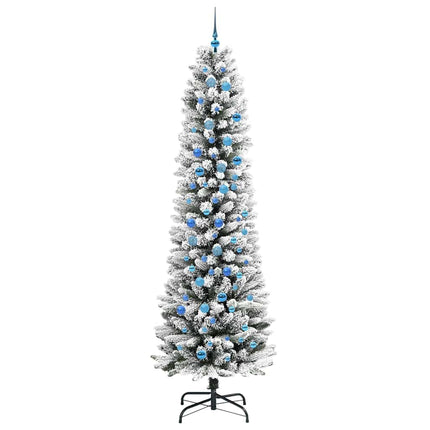 Konstgjord julgran Vit 240 cm PVC och Metall och Plast