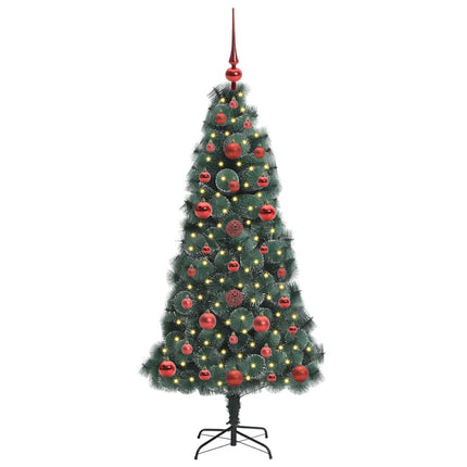 Konstgjord Förbelyst Julgran med Bollsats Grön 120 cm PET