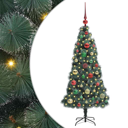 Konstgjord förbelyst julgran med kulset Grön 120 cm PET