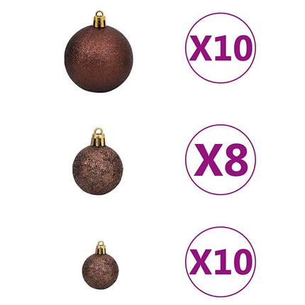 Konstgjord förbelyst julgran med bollar Grön 210 cm PET