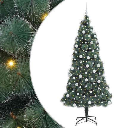 Konstigt Förbelyst Julgran med Bollsats Grön 210 cm PET