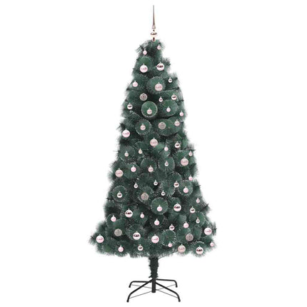 Konstgjord förbelyst julgran med bollsats Grön 240 cm PET
