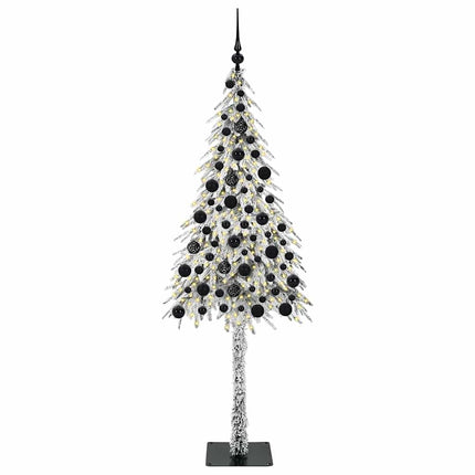Julgran med 300 LED-lampor med stativ Vit 180 cm PE och Stål
