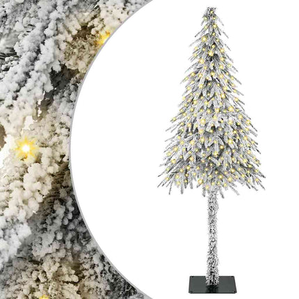 Julgran med 300 LED-lampor med stativ Vit 210 cm PE och Stål