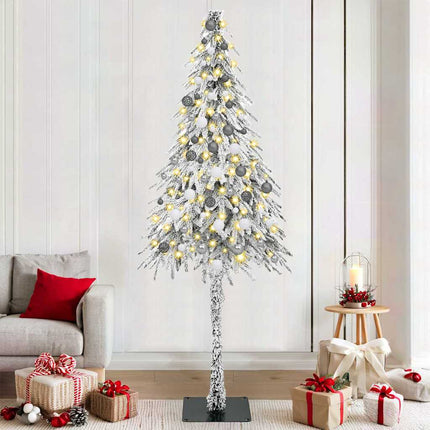 Julgran med 300 LED-lampor med stativ Vit 210 cm PE och Stål