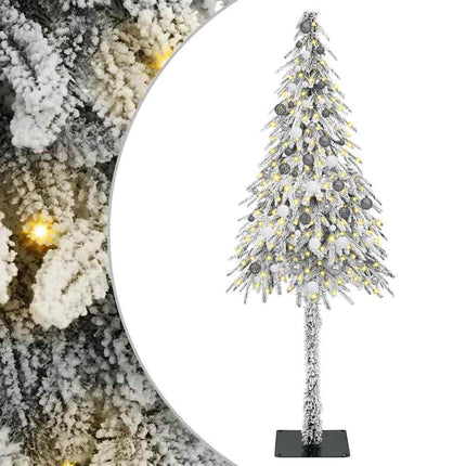 Julgran med 300 LED-lampor med stativ Vit 210 cm PE och Stål
