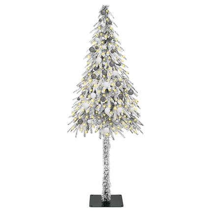 Julgran med 300 LED-lampor med stativ Vit 210 cm PE och Stål