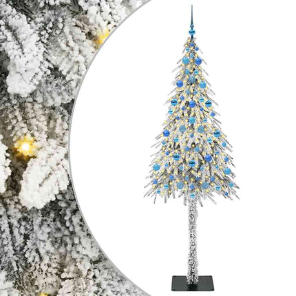 Julgran med 300 LED-lampor med stativ Vit 210 cm PE och Stål