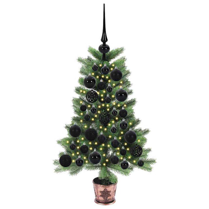 Julgran med 150 LED-lampor med stativ Grön 65 cm PE