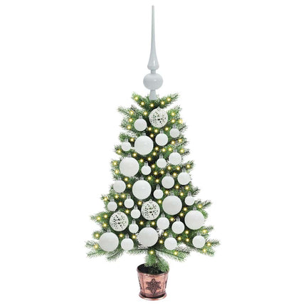 Julgran med 150 LED-lampor med stativ Grön 65 cm PE