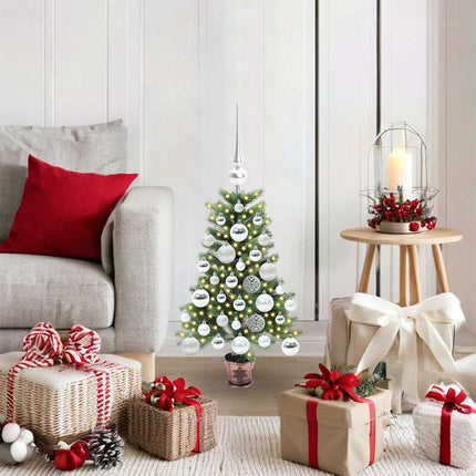 Julgran med 150 LED-lampor med stativ Grön 65 cm PE