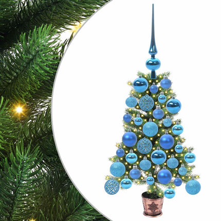 Julgran med 150 LED-lampor med stativ Grön 65 cm PE