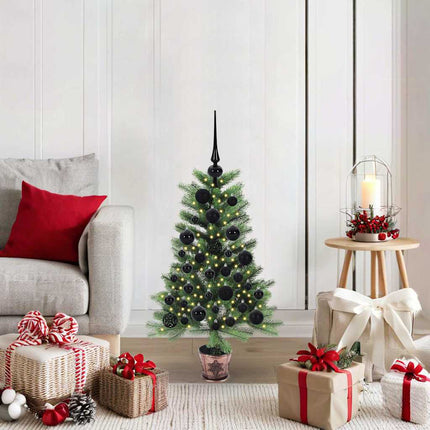 Julgran med 150 LED-lampor med stativ Grön 90 cm PE