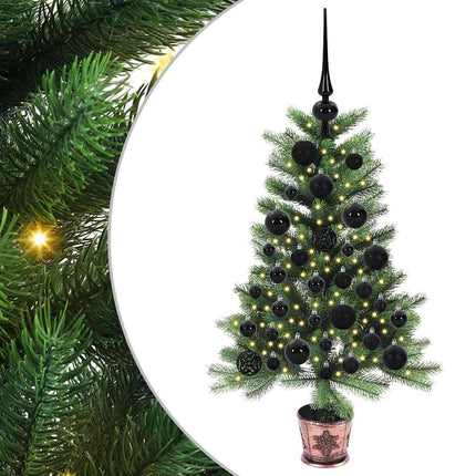 Julgran med 150 LED-lampor med stativ Grön 90 cm PE