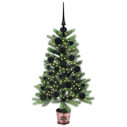 Julgran med 150 LED-lampor med stativ Grön 90 cm PE