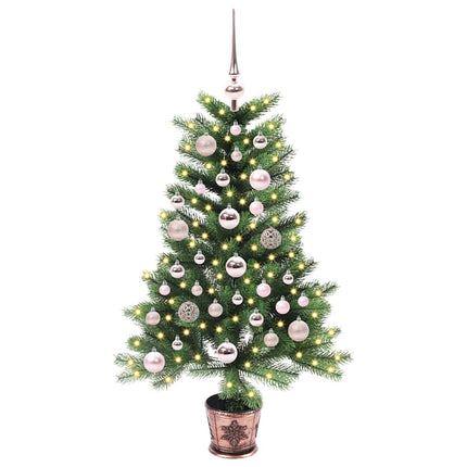 Julgran med 150 LED-lampor med stativ Grön 90 cm PE