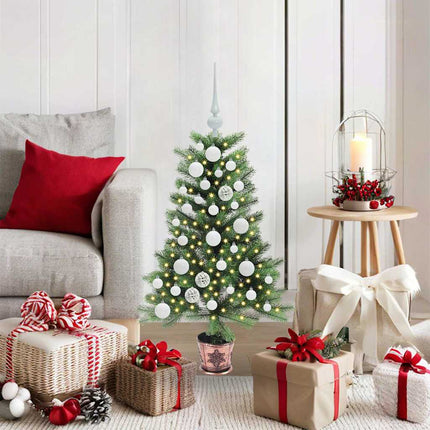 Julgran med 150 LED-lampor med stativ Grön 90 cm PE