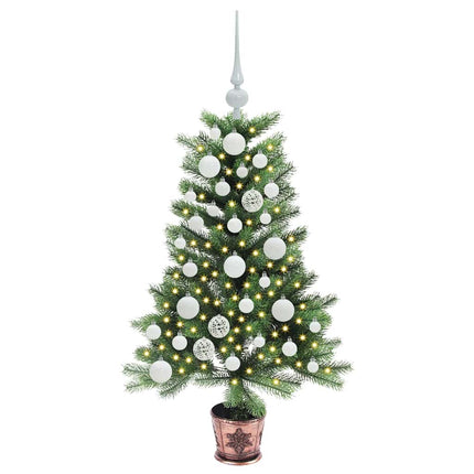 Julgran med 150 LED-lampor med stativ Grön 90 cm PE