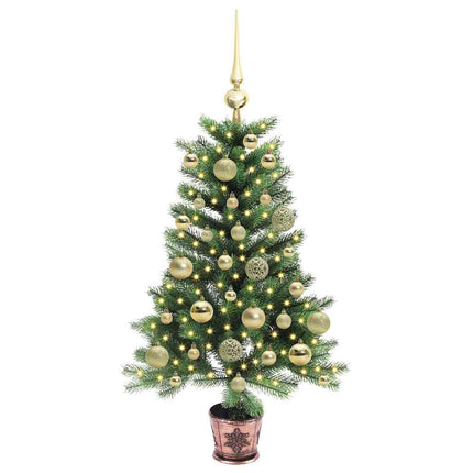 Julgran med 150 LED-lampor med stativ Grön 90 cm PE