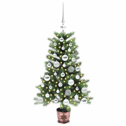 Julgran med 150 LED-lampor med stativ Grön 90 cm PE