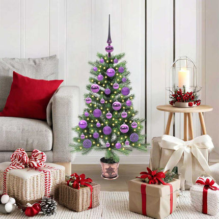 Julgran med 150 LED-lampor med stativ Grön 90 cm PE
