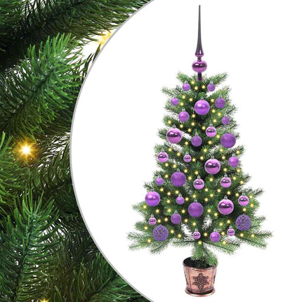 Julgran med 150 LED-lampor med stativ Grön 90 cm PE