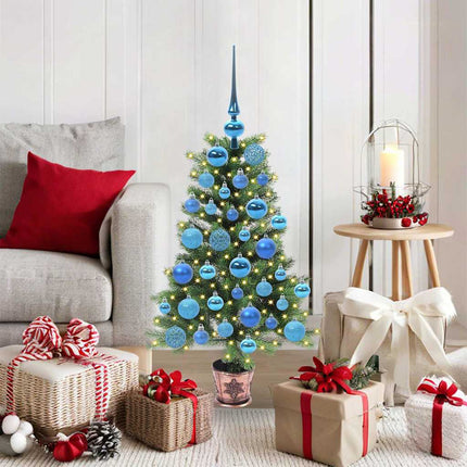 Julgran med 150 LED-lampor med stativ Grön 90 cm PE