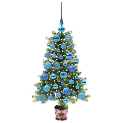 Julgran med 150 LED-lampor med stativ Grön 90 cm PE