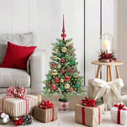 Julgran med 150 LED-lampor med stativ Grön 90 cm PE