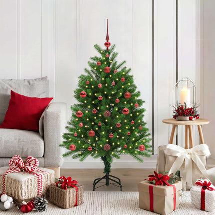 Julgran med 150 LED-lampor med stativ Grön 120 cm PE