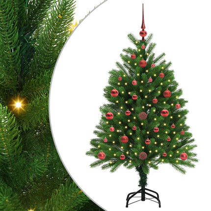 Julgran med 150 LED-lampor med stativ Grön 120 cm PE