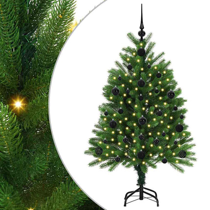 Julgran med 150 LED-lampor med stativ Grön 120 cm PE