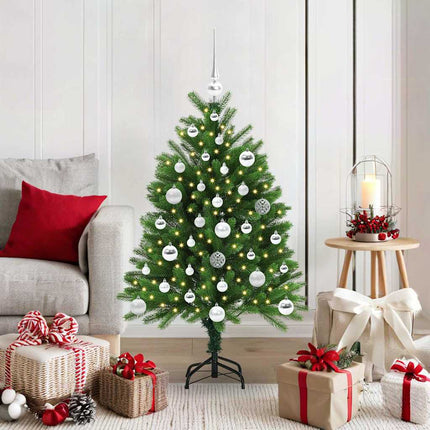 Julgran med 150 LED-lampor med stativ Grön 120 cm PE
