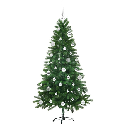 Julgran med 150 LED-lampor med stativ Grön 150 cm PE