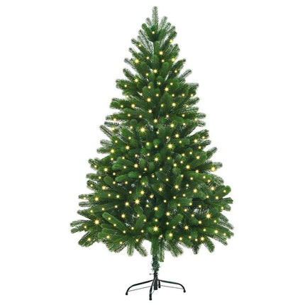 Julgran med 300 LED-lampor med stativ Grön 180 cm PE