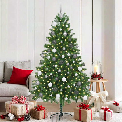 Julgran med 300 LED-lampor med stativ Grön 180 cm PE