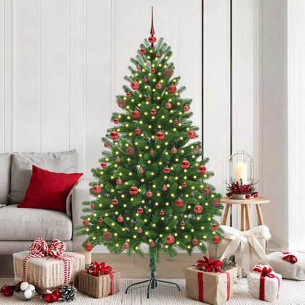 Julgran med 300 LED-lampor med stativ Grön 180 cm PE