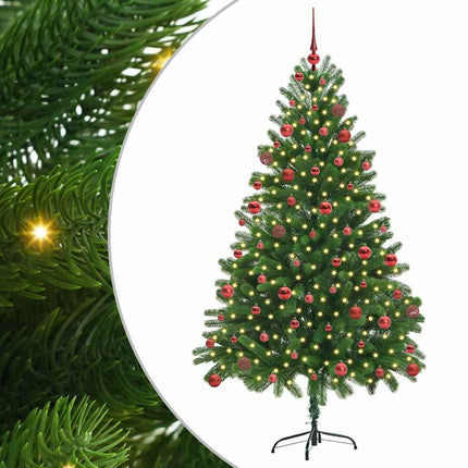 Julgran med 300 LED-lampor med stativ Grön 180 cm PE