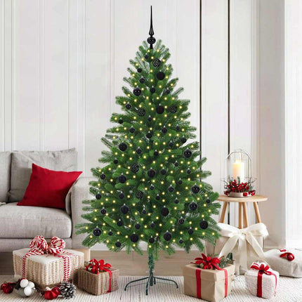 Julgran med 300 LED-lampor med stativ Grön 180 cm PE