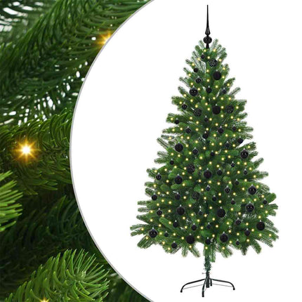 Julgran med 300 LED-lampor med stativ Grön 180 cm PE