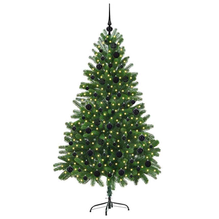 Julgran med 300 LED-lampor med stativ Grön 180 cm PE